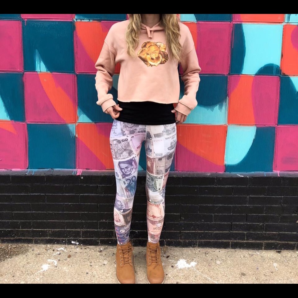 VENTCRI Currency Exchange Yoga High Waist Leggings - Picture 2 of 7